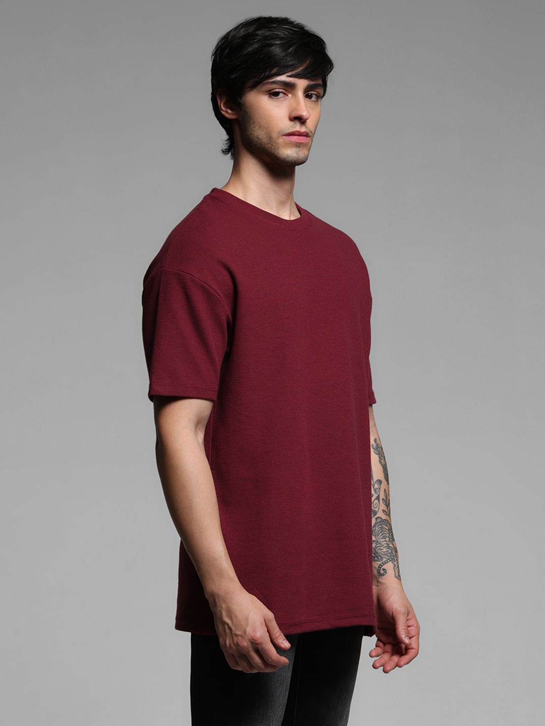 RED OVERSIZED COTTON T-SHIRT