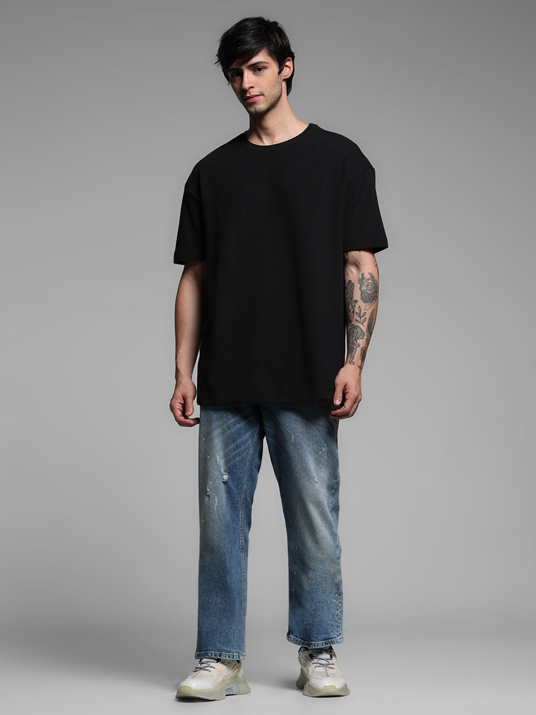 BLACK OVERSIZED COTTON T-SHIRT