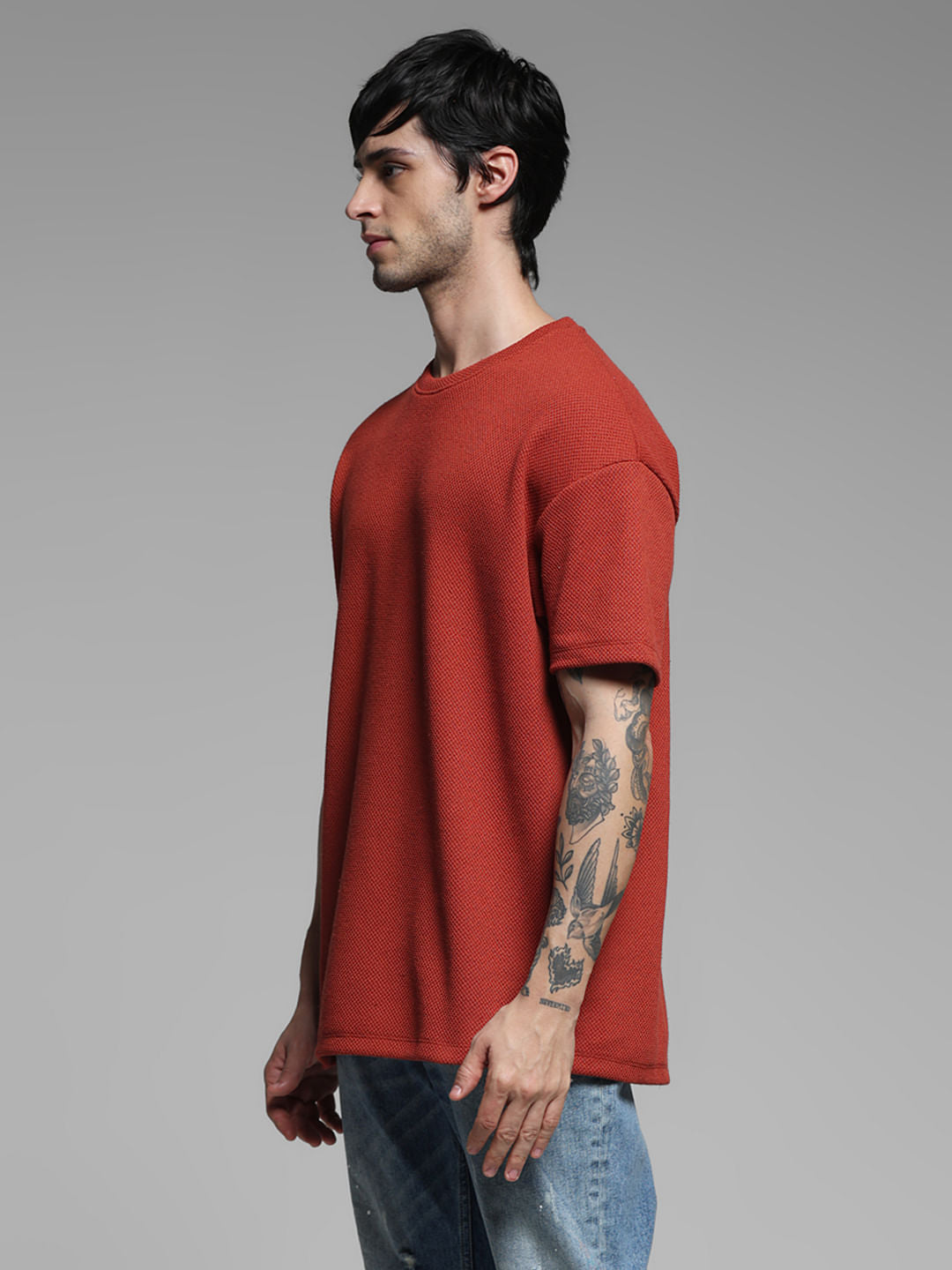 Dark Red Crew Neck T-shirt