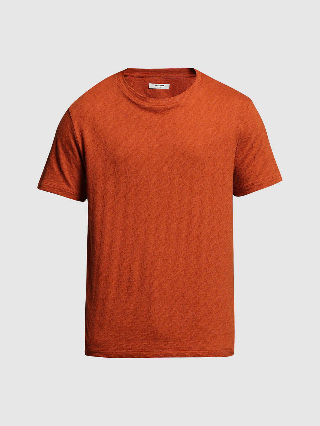 BROWN COTTON CREW NECK T-SHIRT