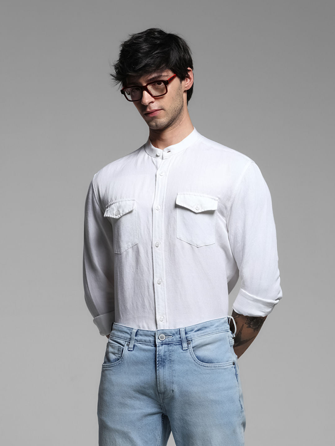 WHITE LINEN SHIRT