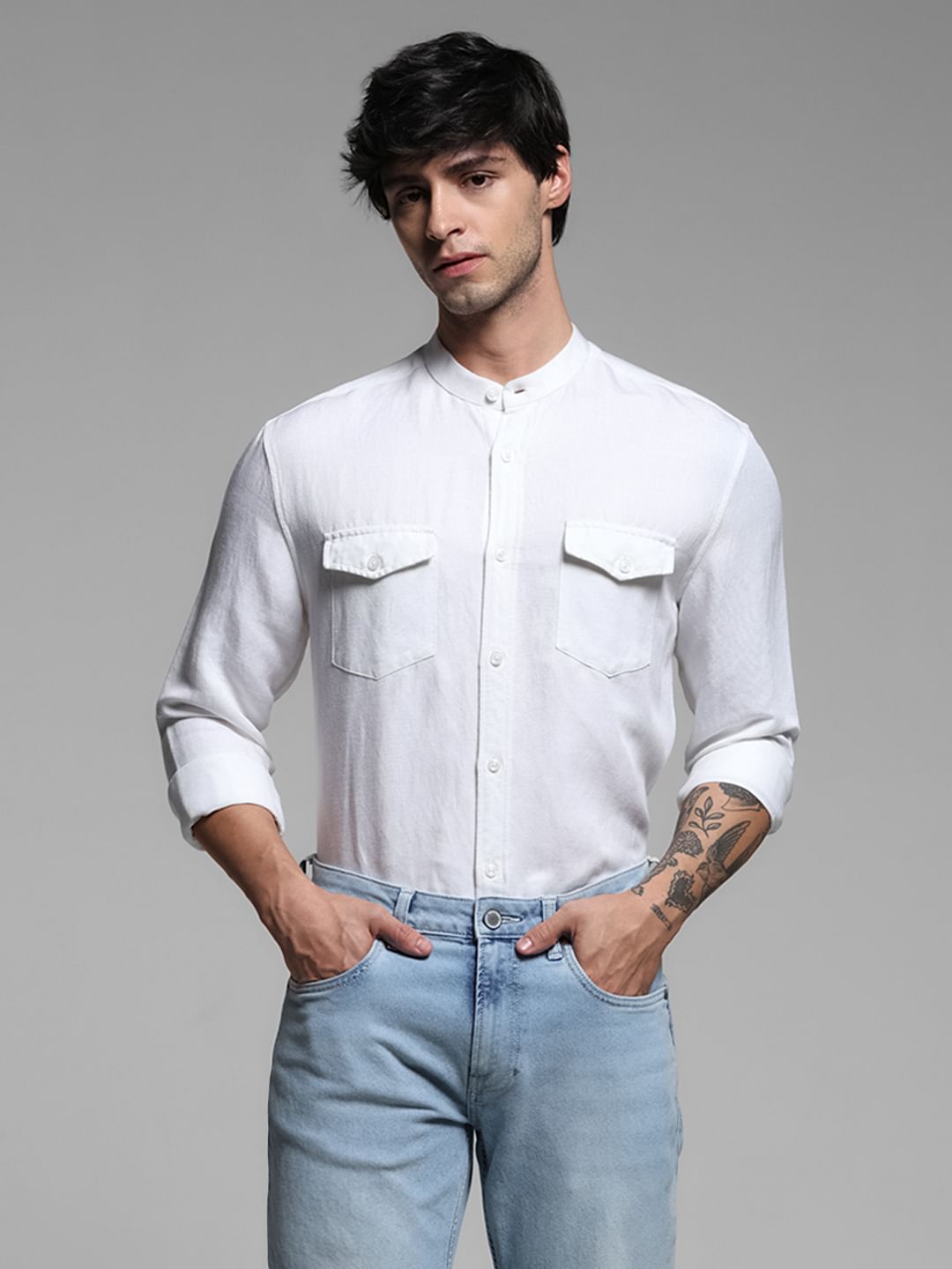 WHITE LINEN SHIRT