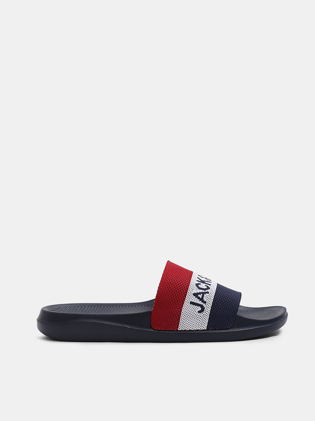 Navy Blue Printed Pool Sliders
