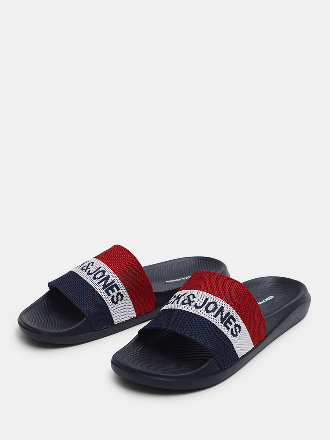 Navy Blue Printed Pool Sliders