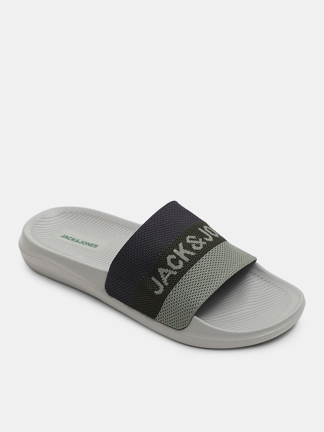 Ash Grey Printed Pool Sliders