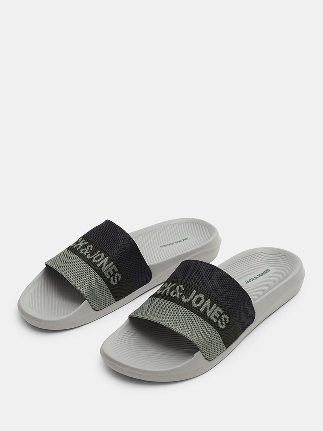 Ash Grey Printed Pool Sliders