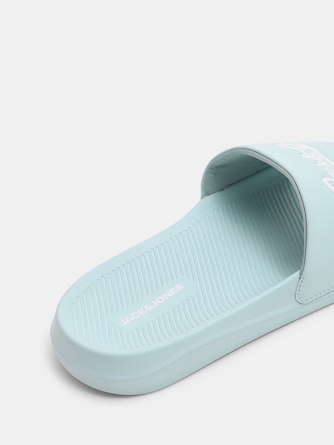 Green Logo Print Pool Sliders