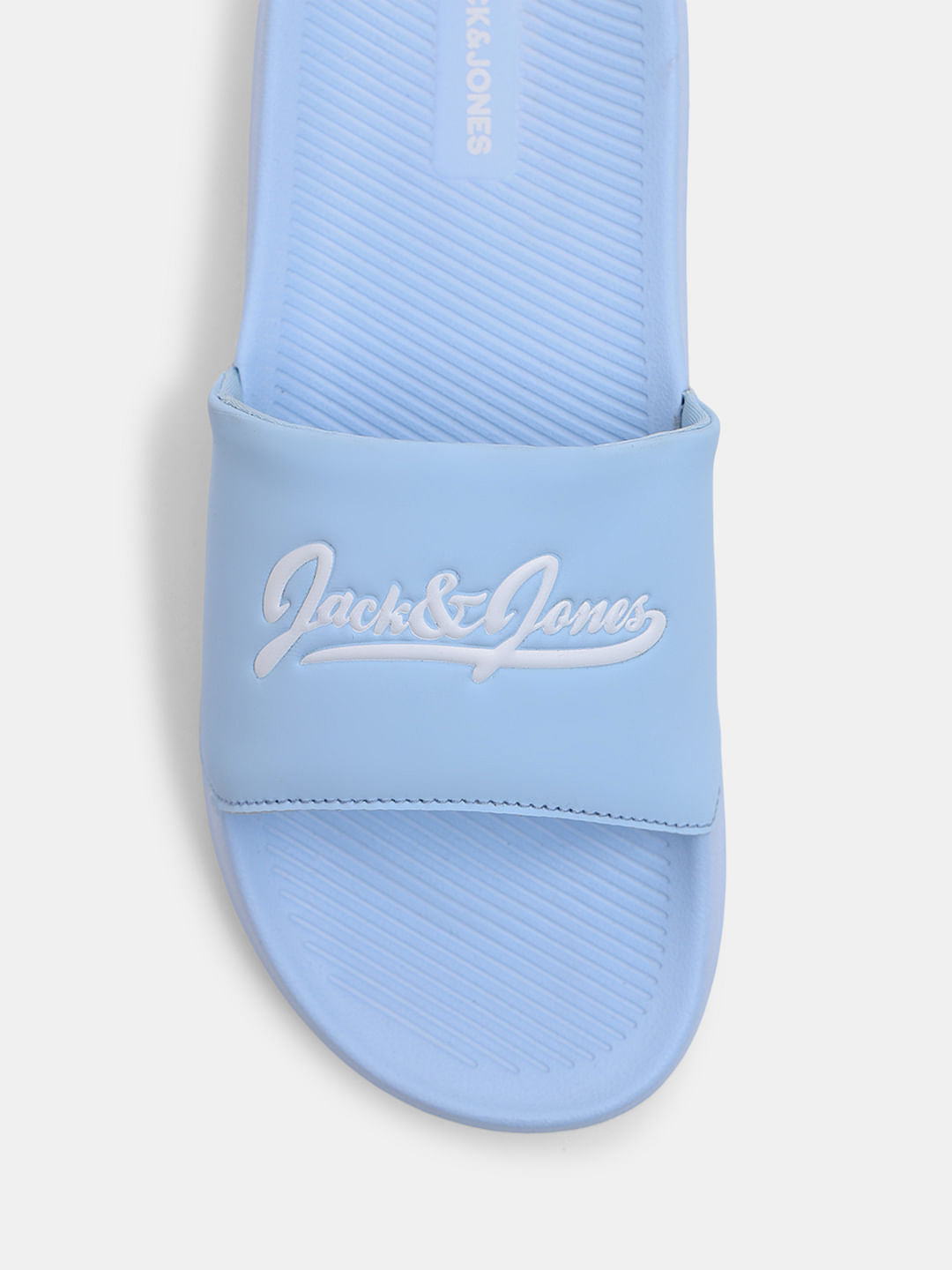Blue Logo Print Pool Sliders
