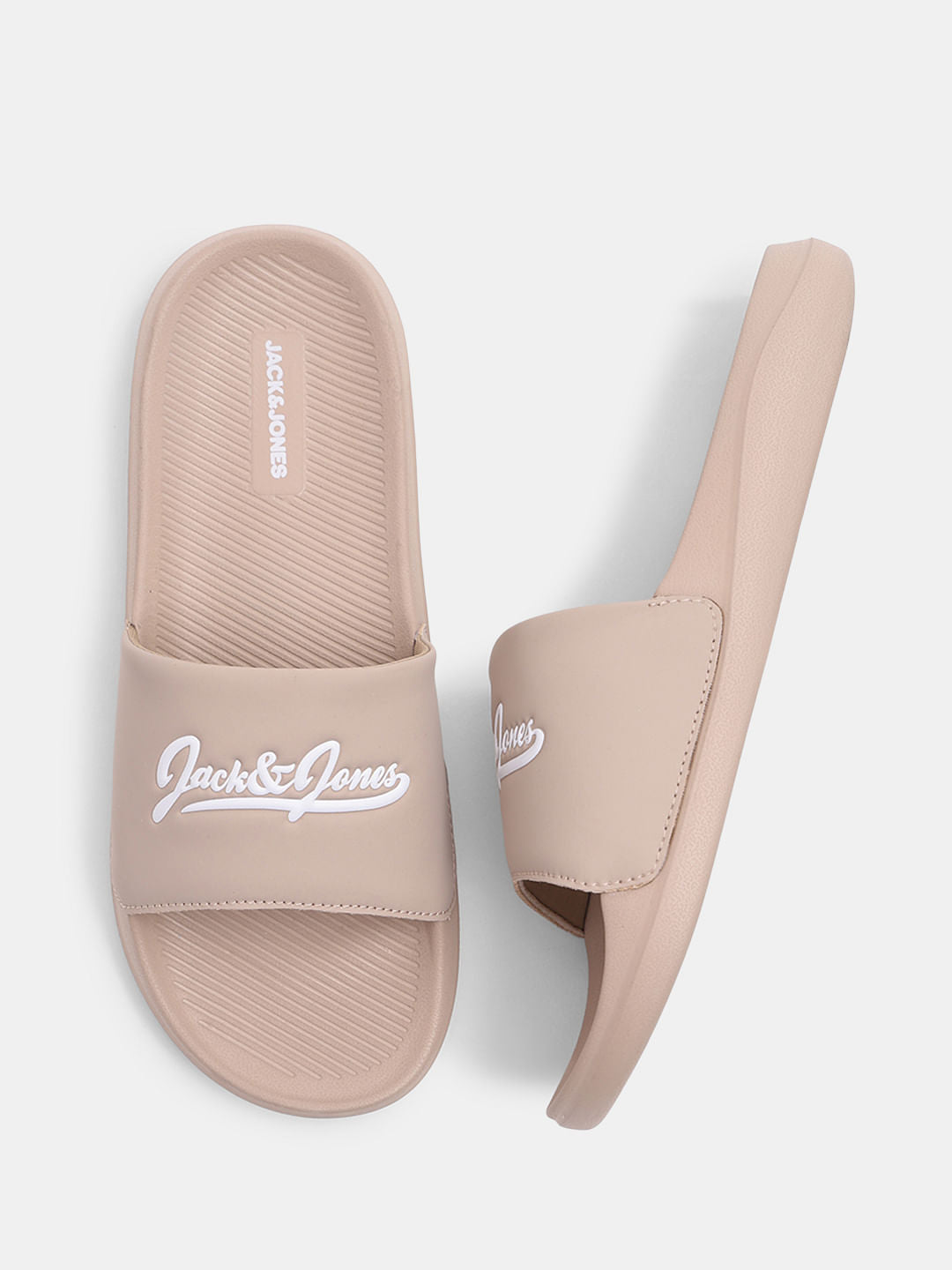 Brown Logo Print Pool Sliders