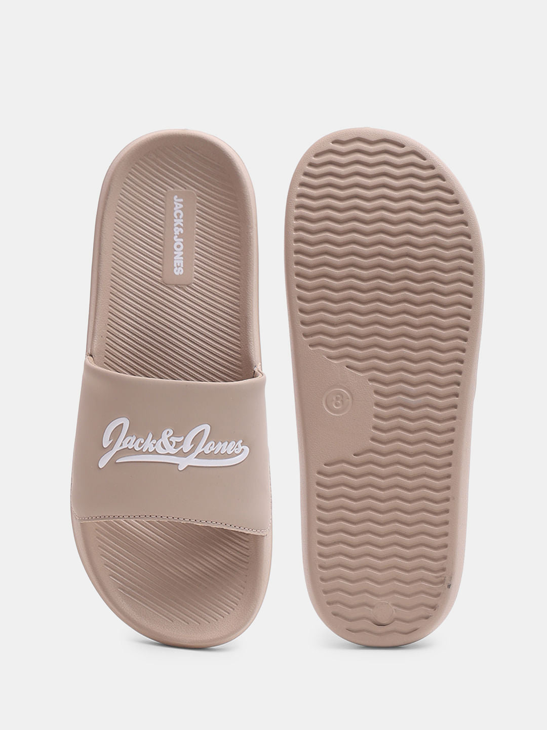 Brown Logo Print Pool Sliders