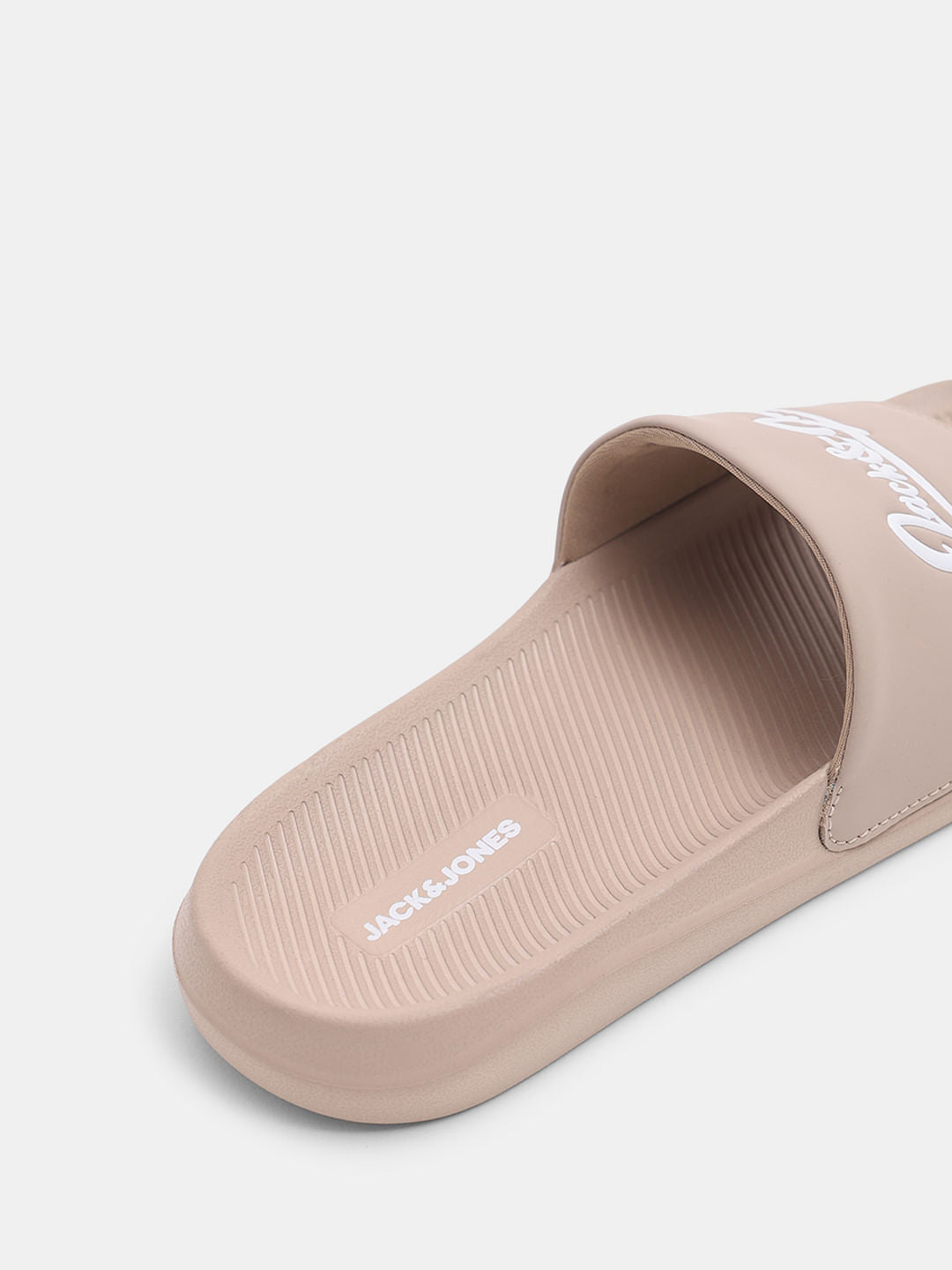 Brown Logo Print Pool Sliders