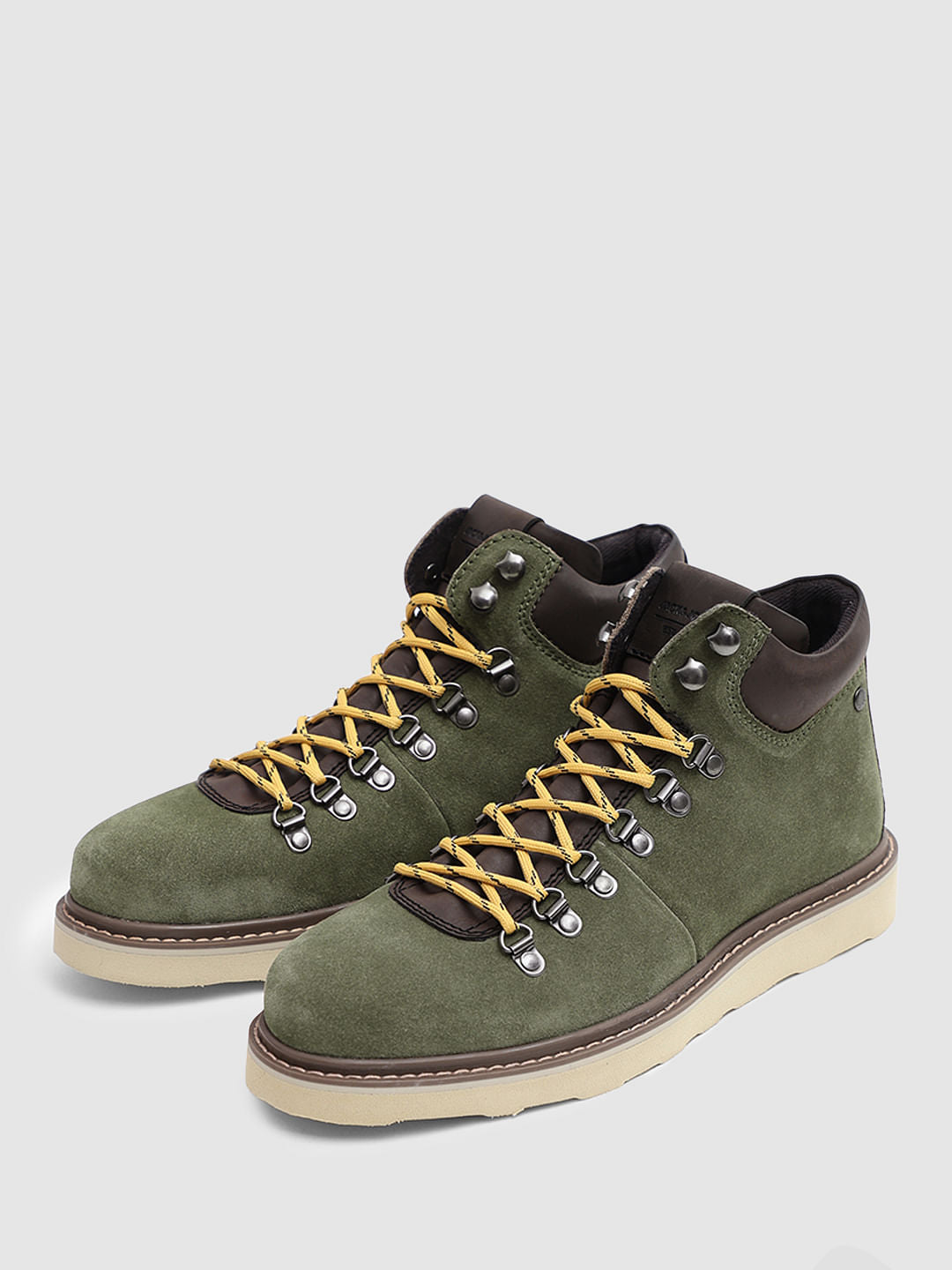 Green Hi-Top Suede Boots