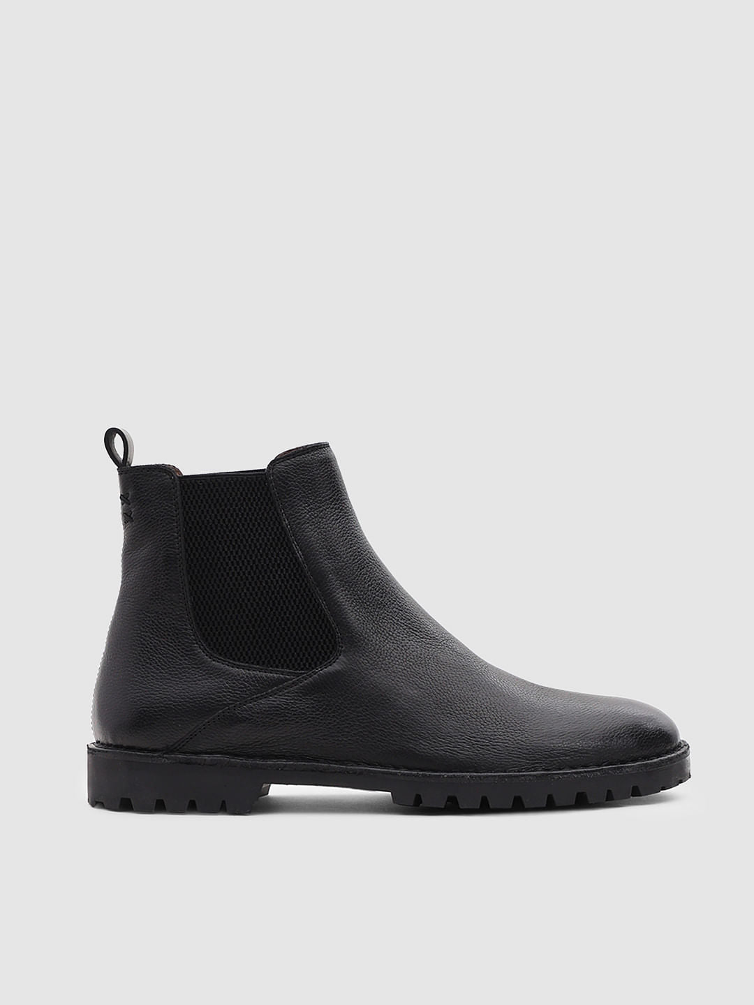 Black Premium Leather Chelsea Boots