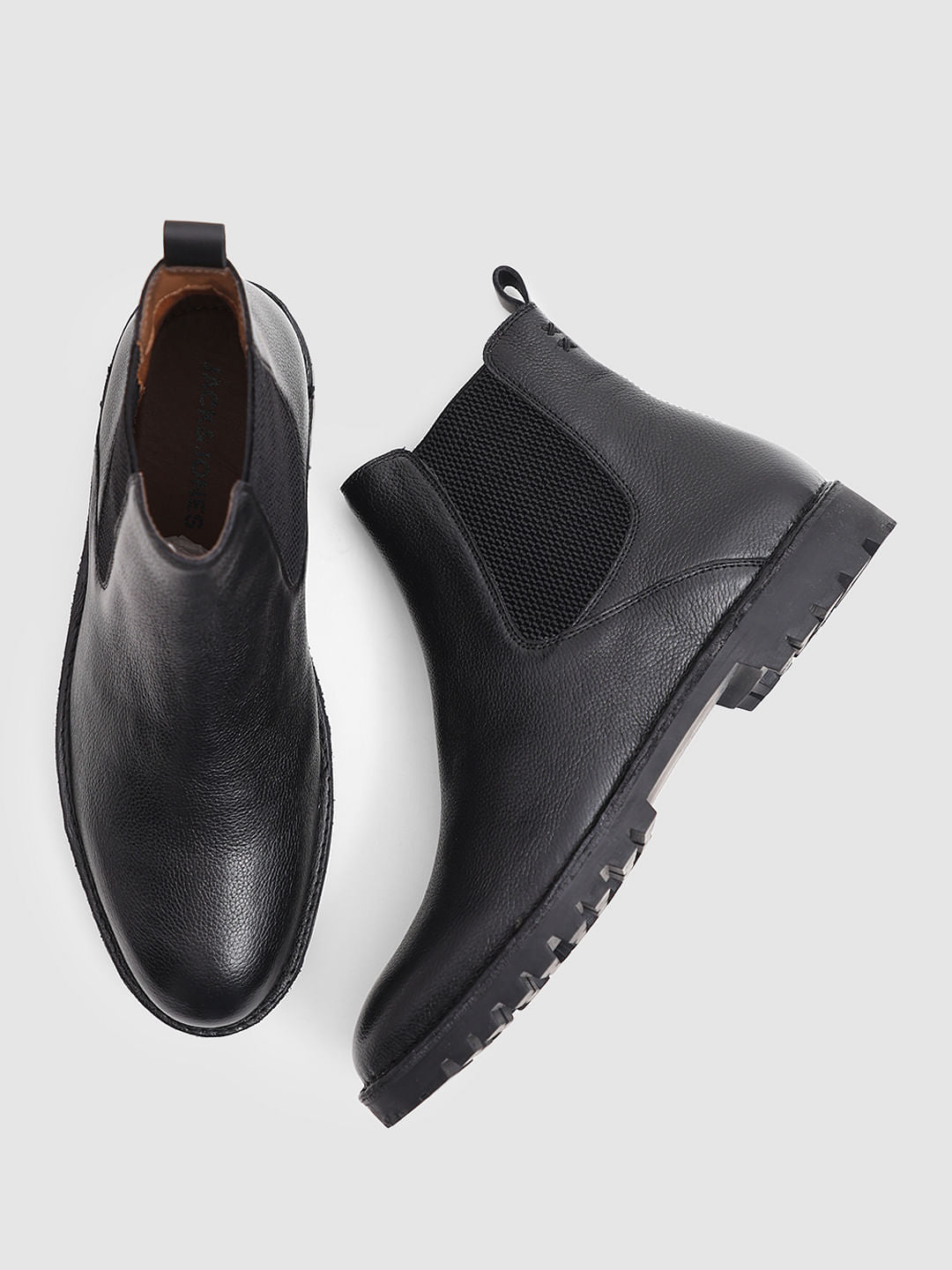 Black Premium Leather Chelsea Boots