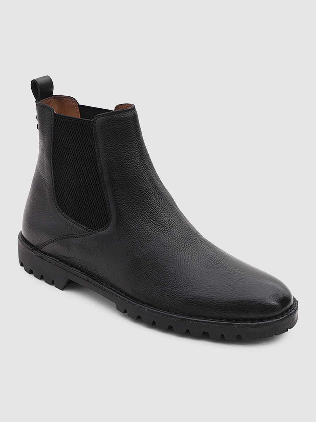 Black Premium Leather Chelsea Boots
