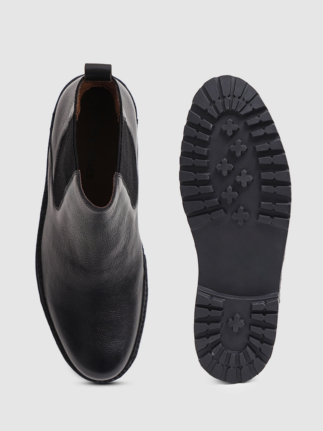 Black Premium Leather Chelsea Boots