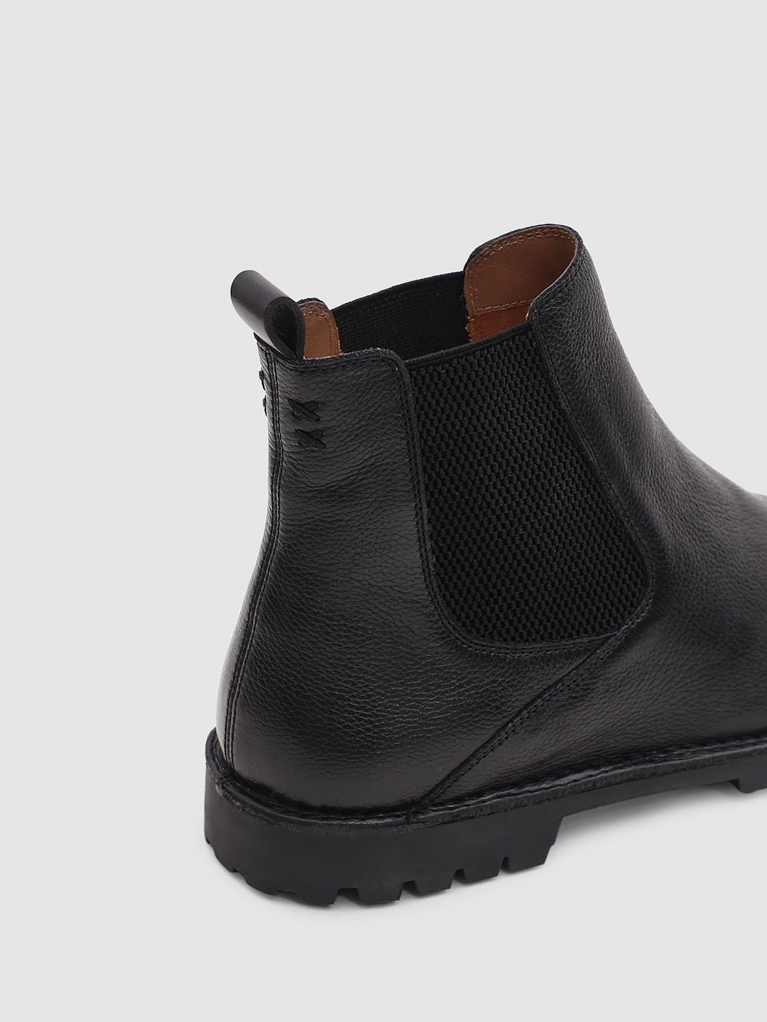 Black Premium Leather Chelsea Boots