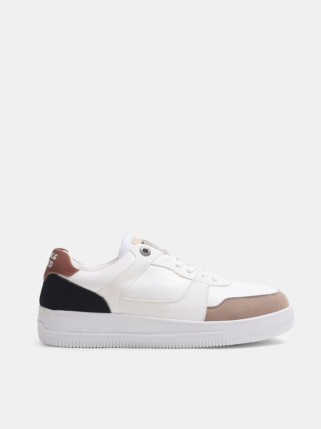 White Colourblocked Sneakers