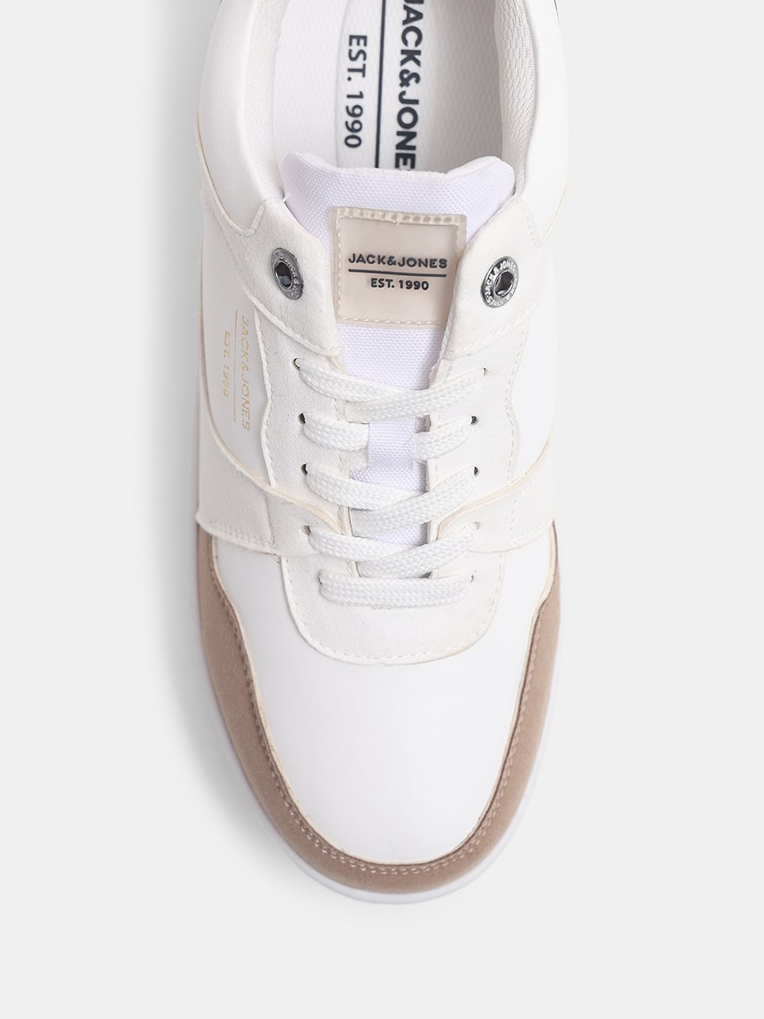 White Colourblocked Sneakers