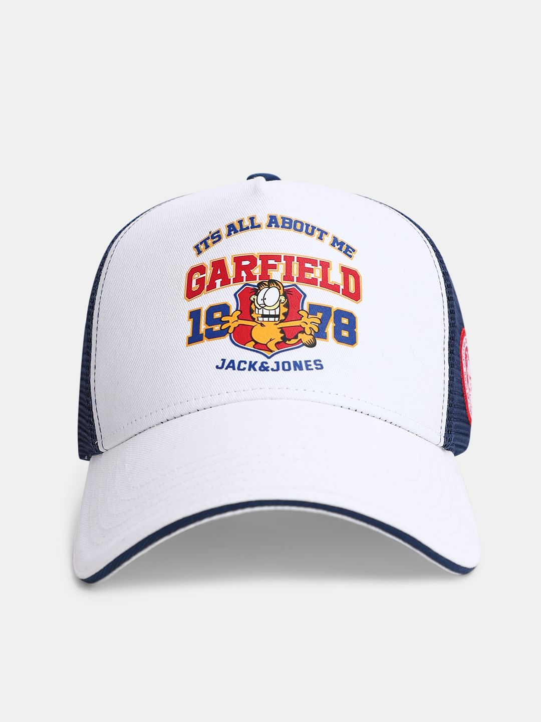 JACK&JONES X GARFIELD White Varsity Trucker Cap