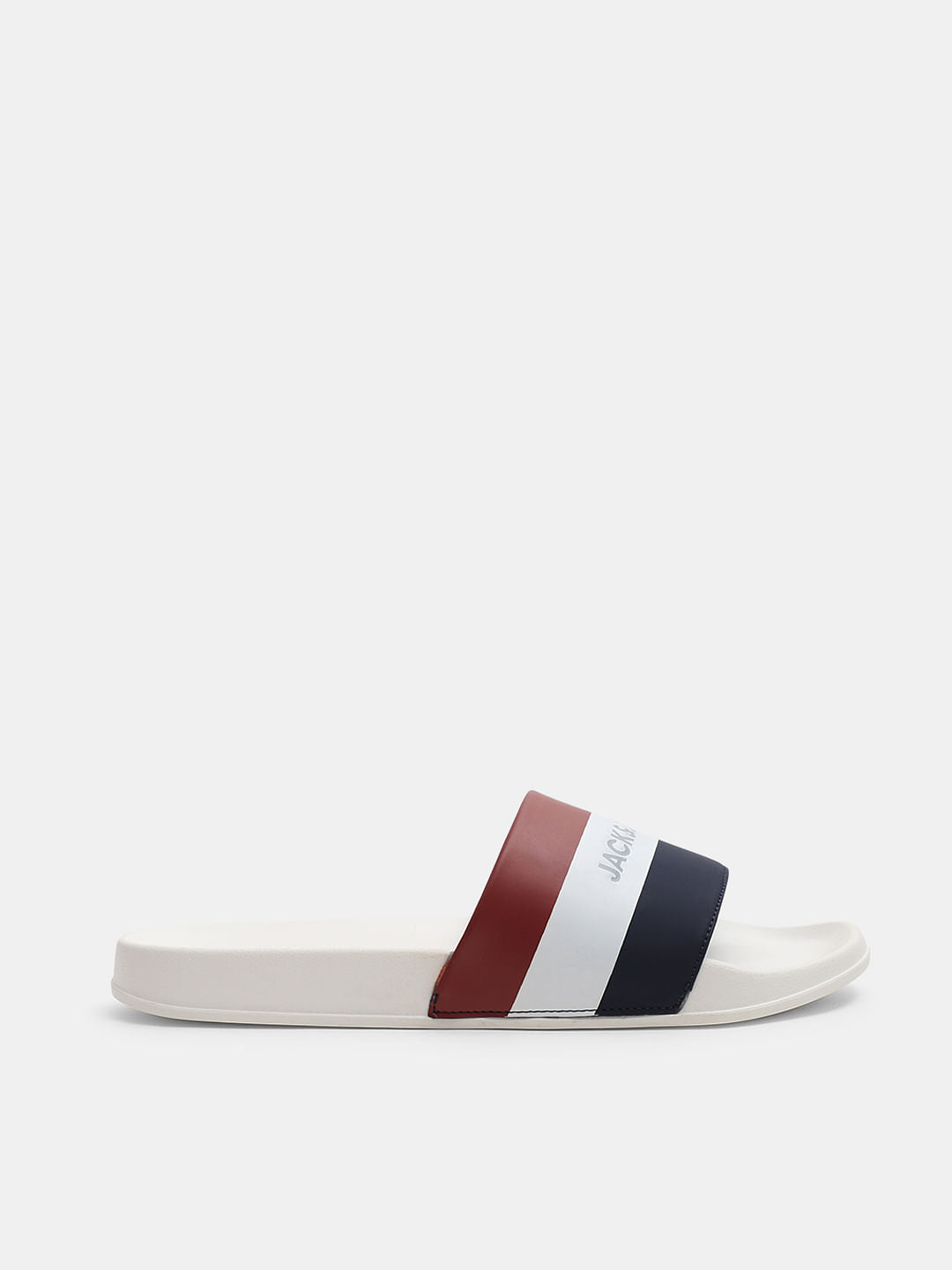 White Striped Pool Sliders