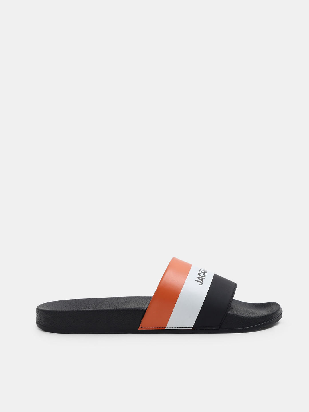 Black Striped Pool Sliders