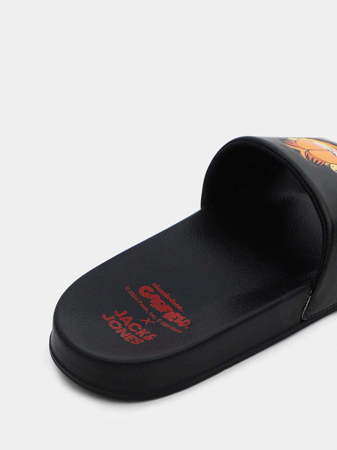 JACK&JONES X GARFIELD Black Printed Pool Sliders