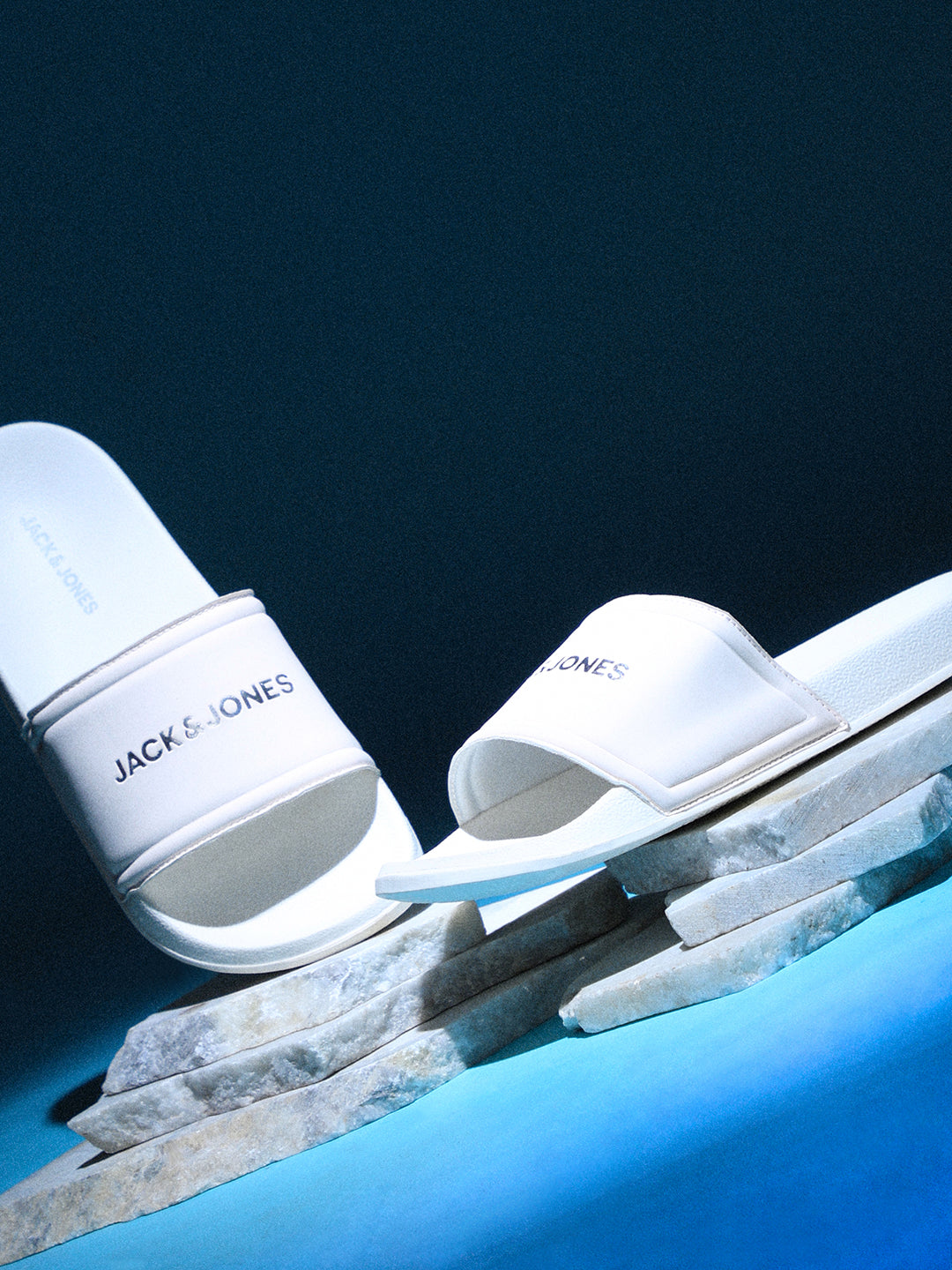 White Small Logo Text Pool Sliders