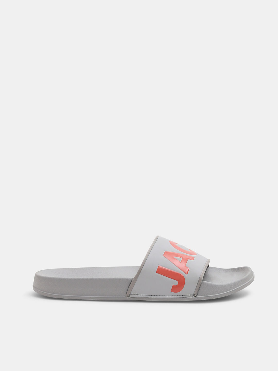 Grey Logo Print Pool Sliders