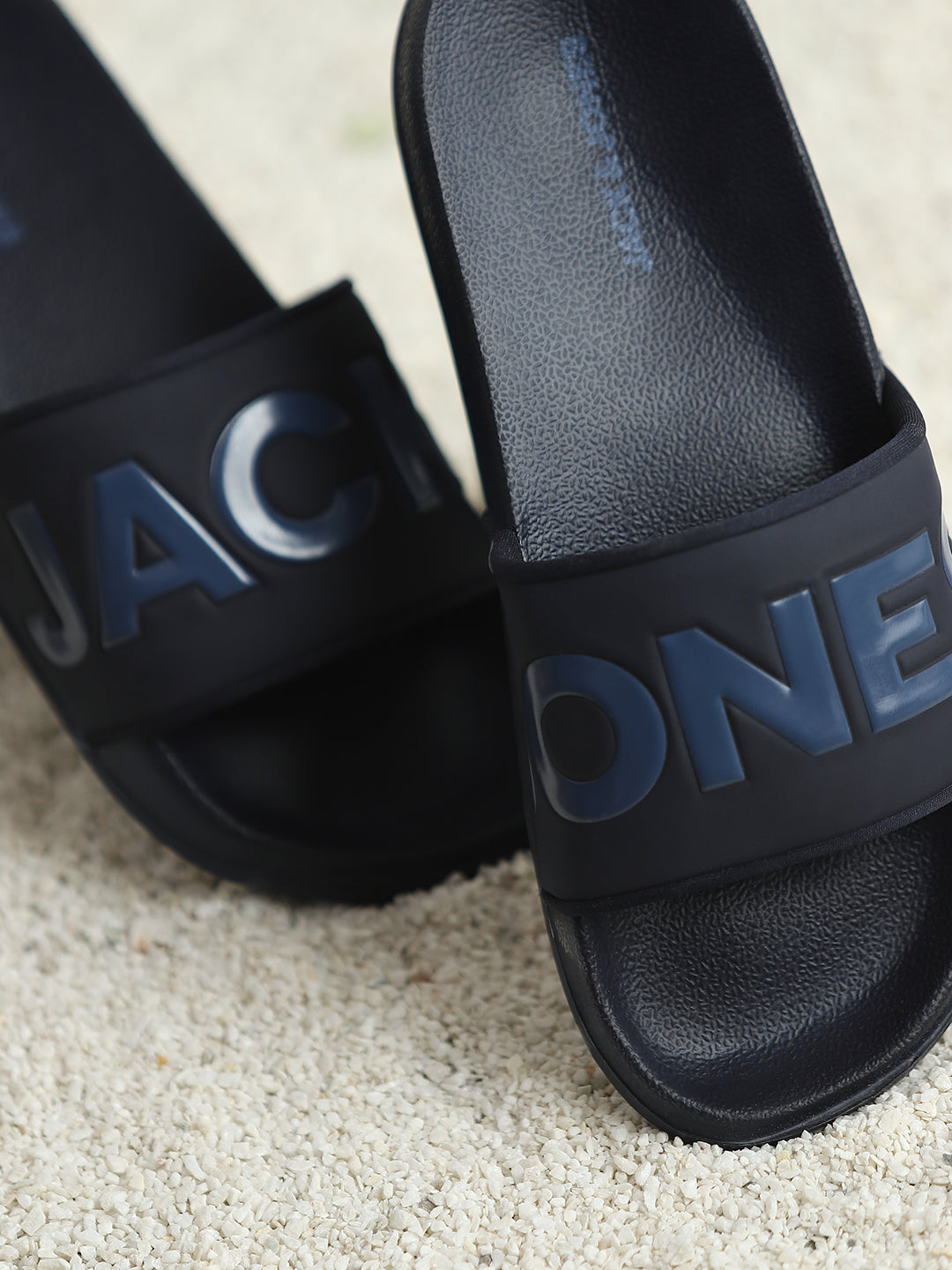 Navy Blue Big Logo Pool Sliders