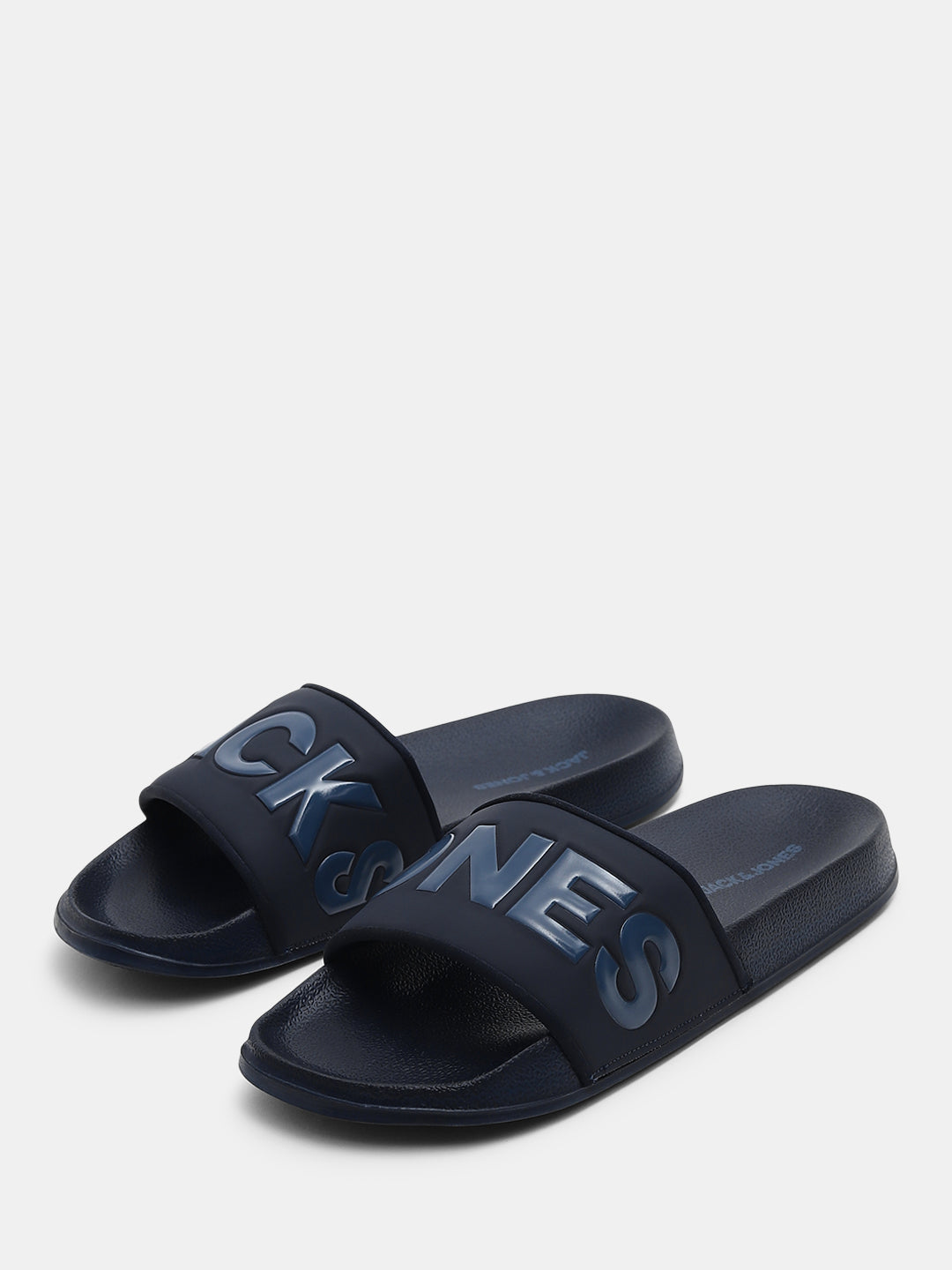 Navy Blue Big Logo Pool Sliders