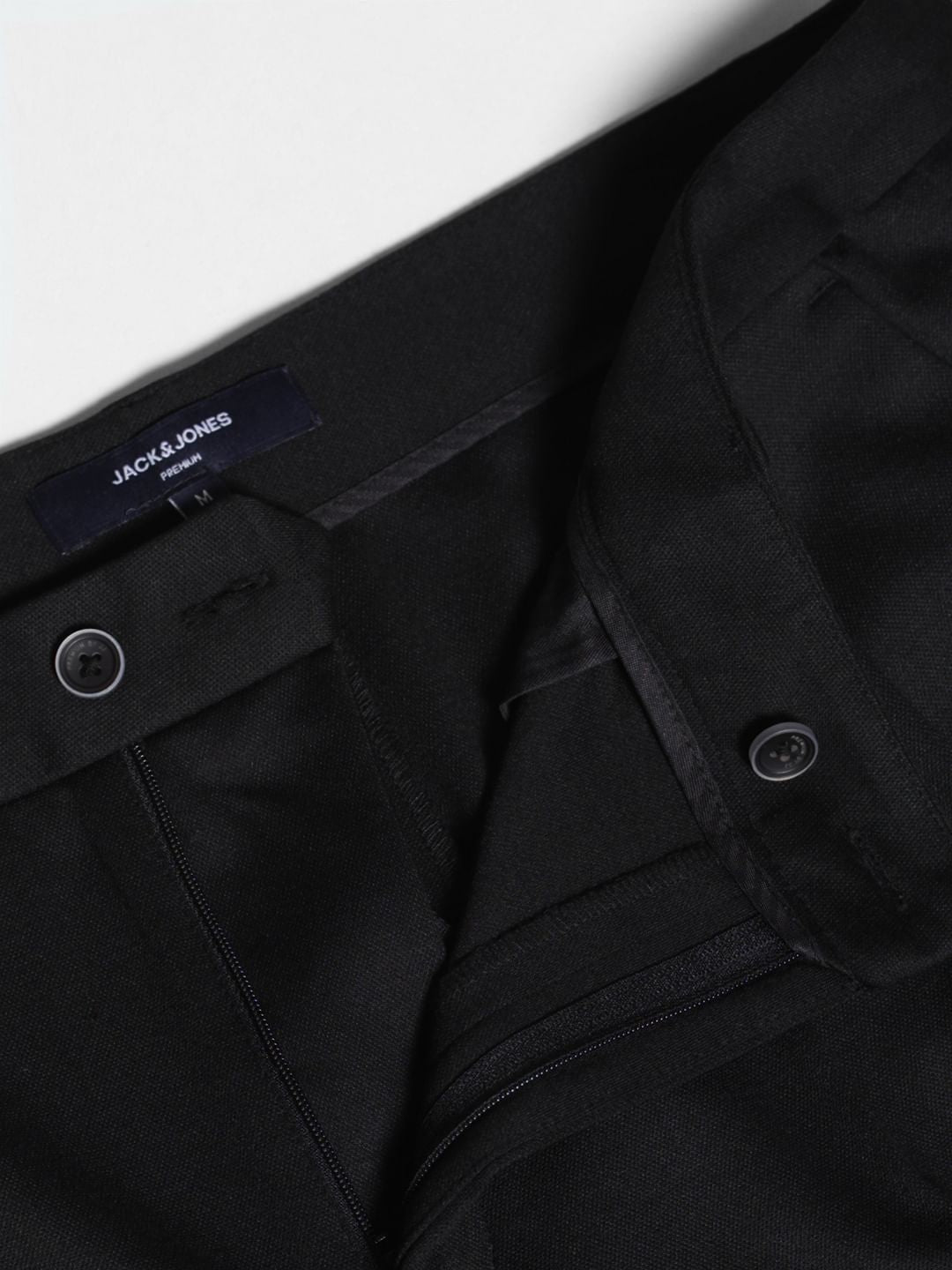 Black Mid Rise Regular Fit Pants