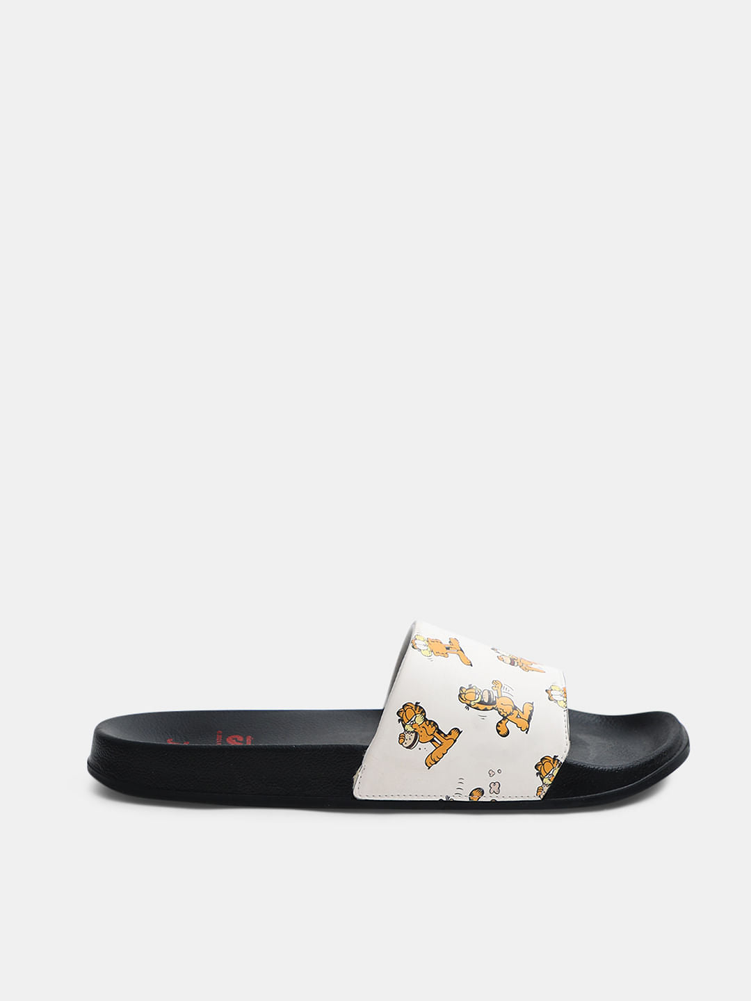 JACK&JONES X GARFIELD Black Printed Pool Sliders