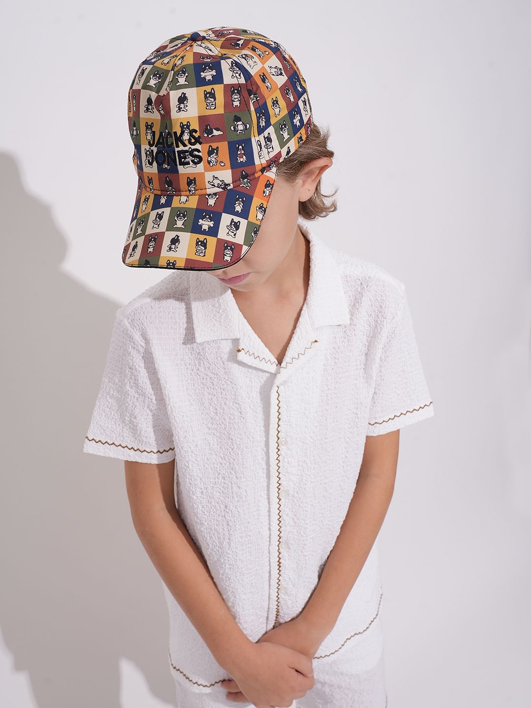 Boys Multi-Colour Doggo Print Cap