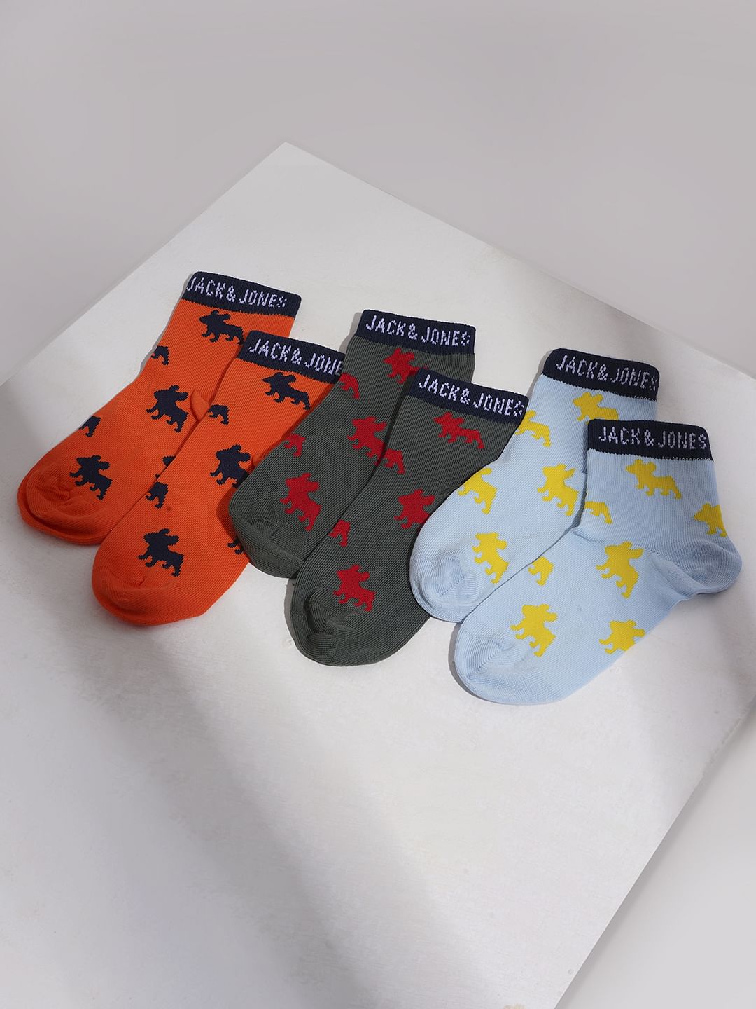 Boys Pack Of Jacquard Printed Socks