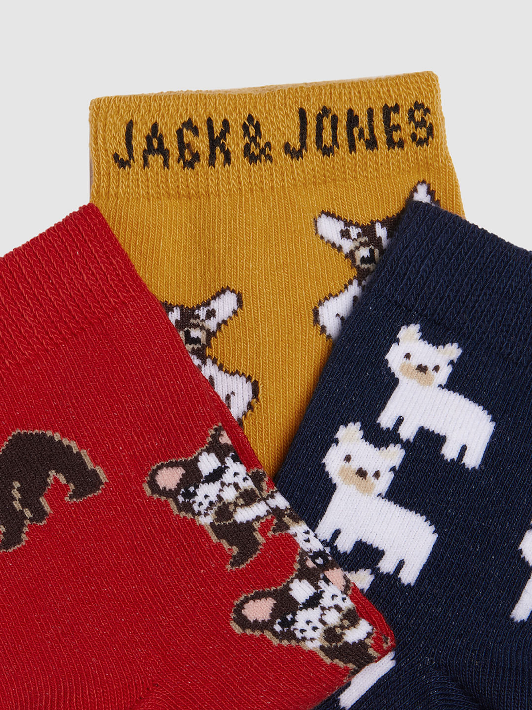 Boys Pack Of 3 Jacquard Printed Socks