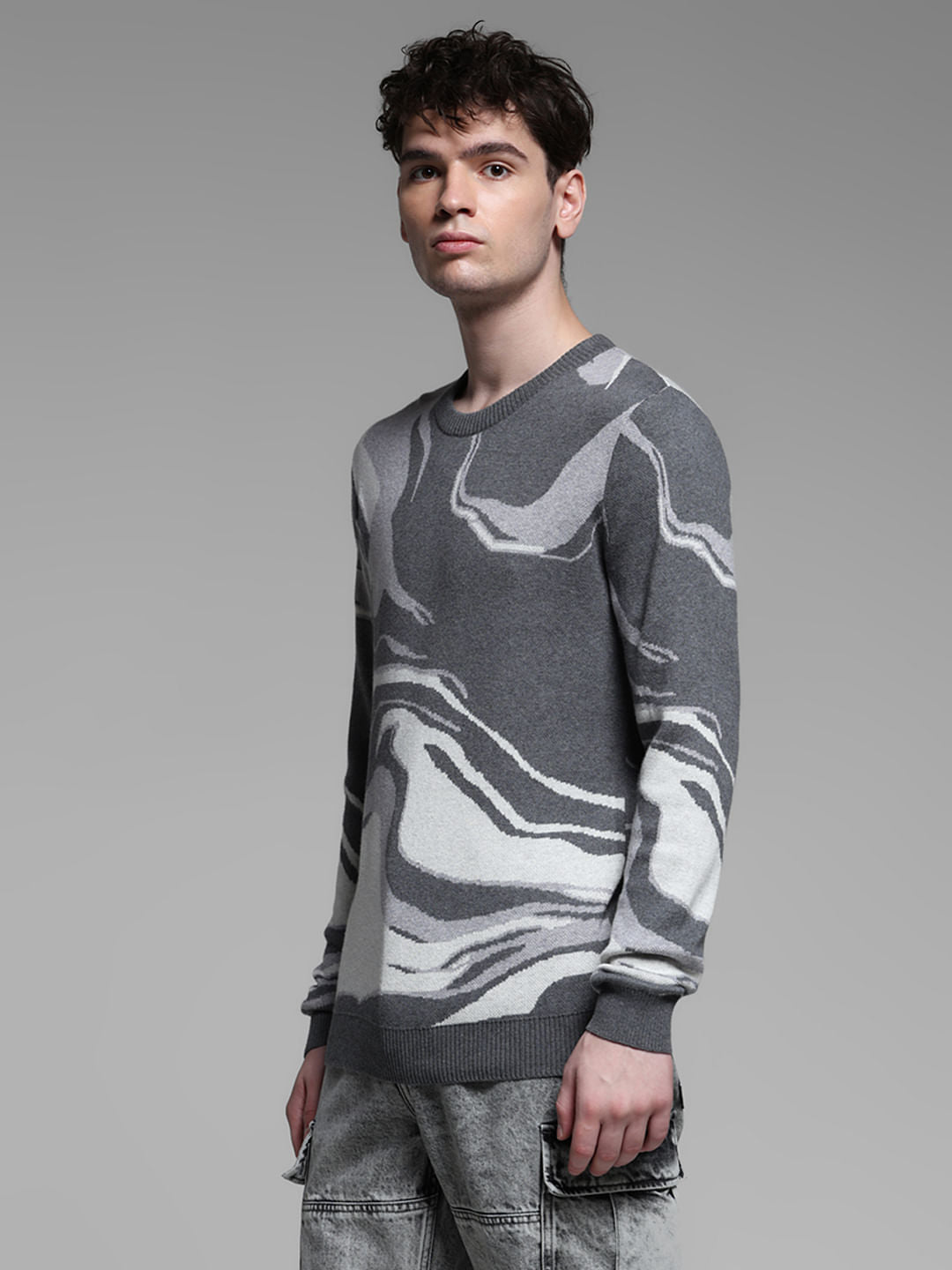 GREY JACQAURD PULLOVER