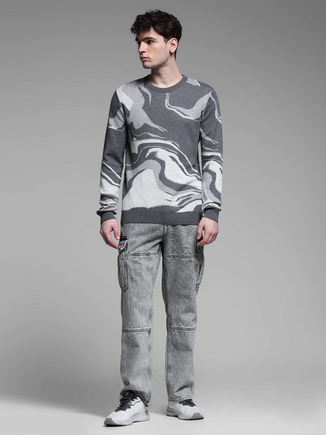GREY JACQAURD PULLOVER