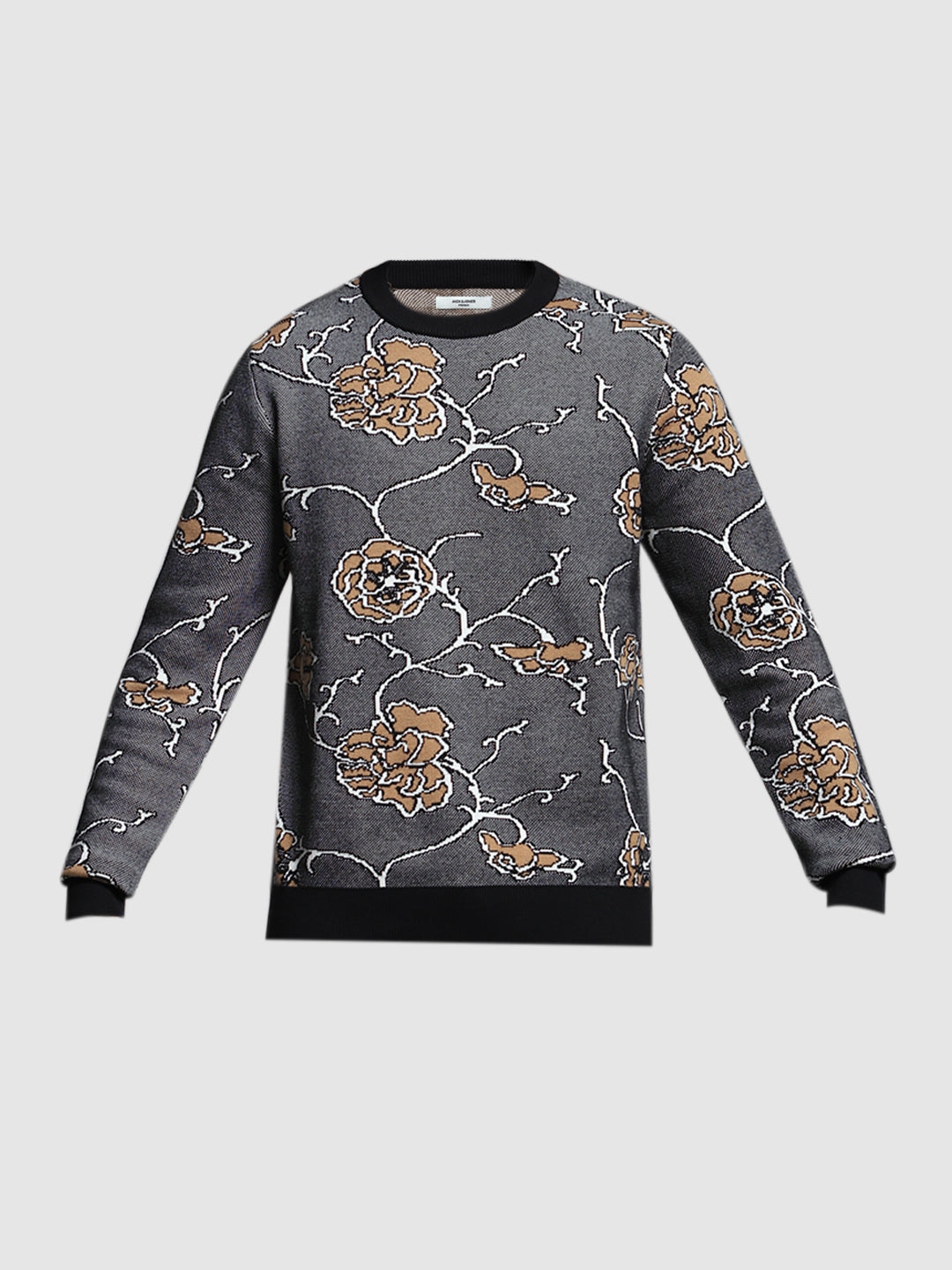 Black Printed Jacquard Pullover