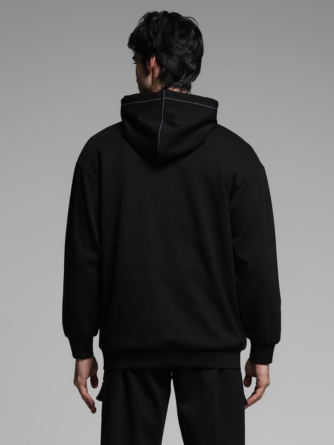 Black Contrast Stitch Co-ord Set Sweatshirt