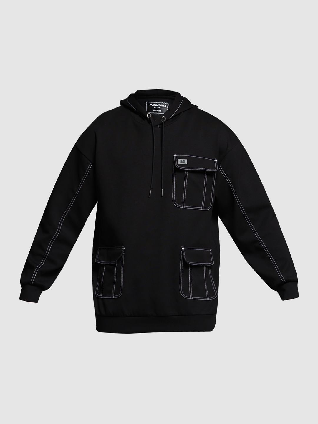 Black Contrast Stitch Co-ord Set Sweatshirt