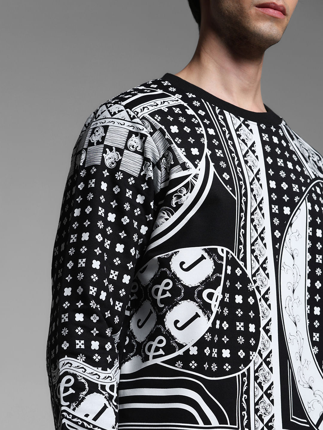 Black Printed Sweatshirt