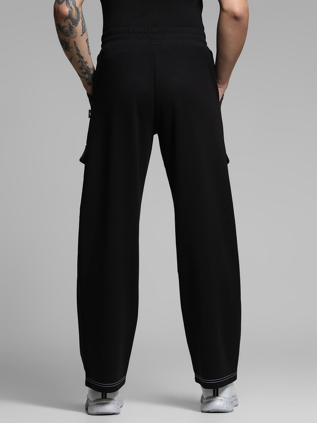 Black Contrast Stitch Co-ord Set Sweatpants