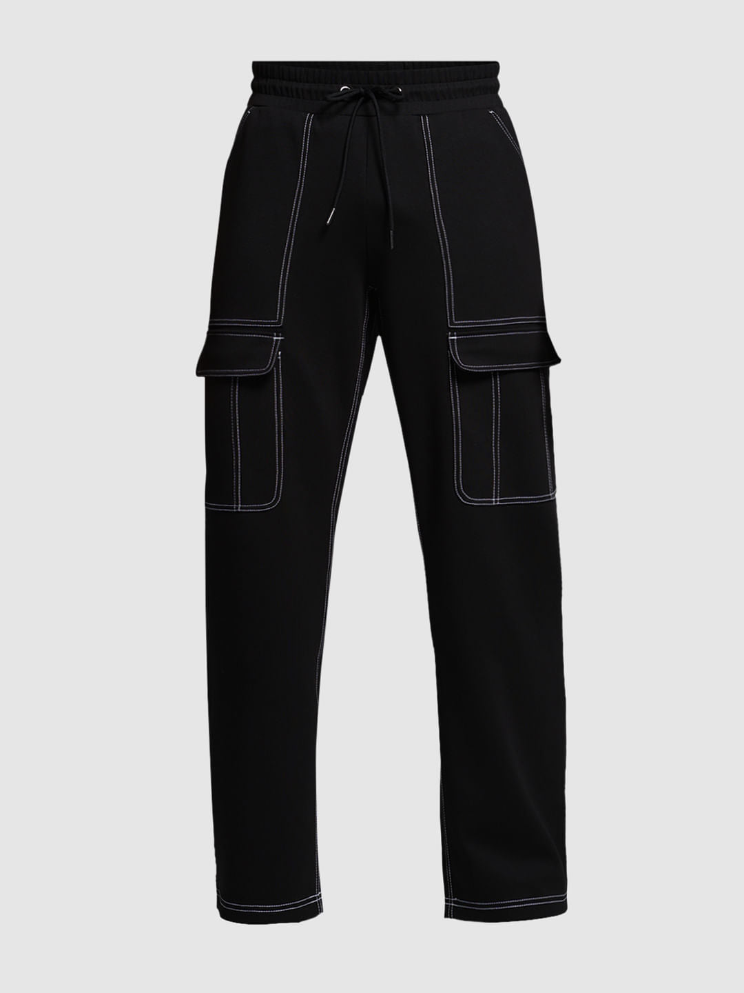 Black Contrast Stitch Co-ord Set Sweatpants