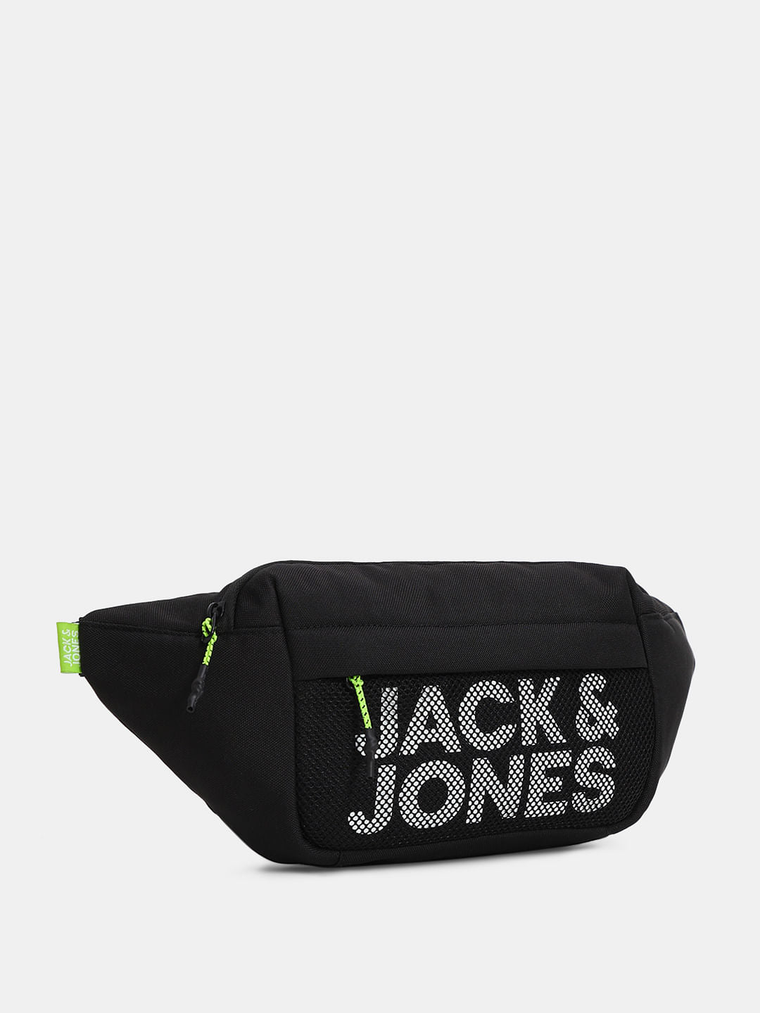 Black Mesh Logo Print Bumbag