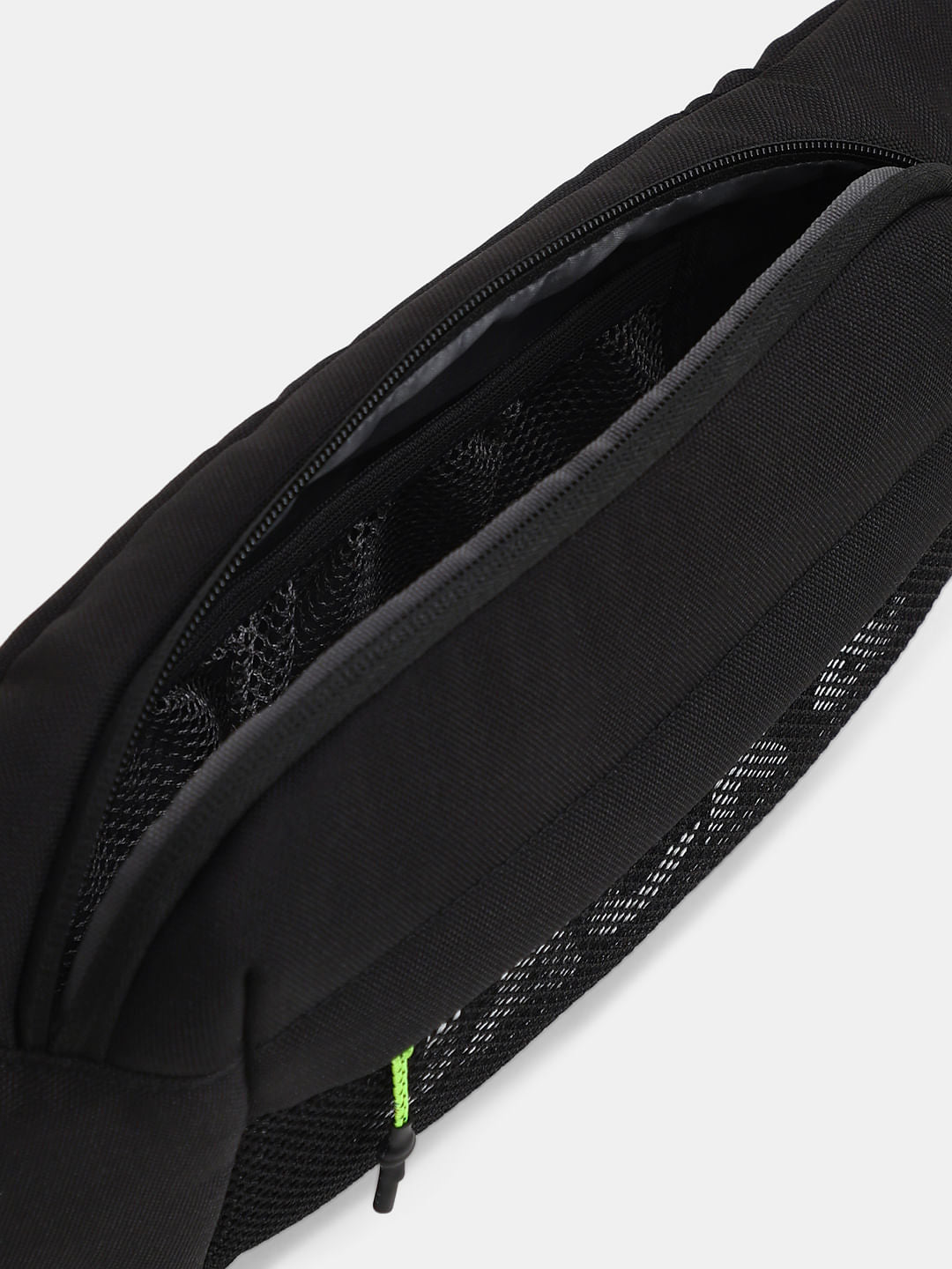 Black Mesh Logo Print Bumbag