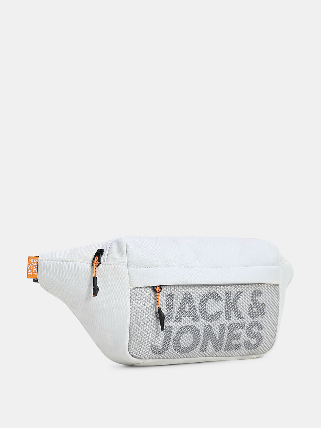 White Mesh Logo Print Bumbag