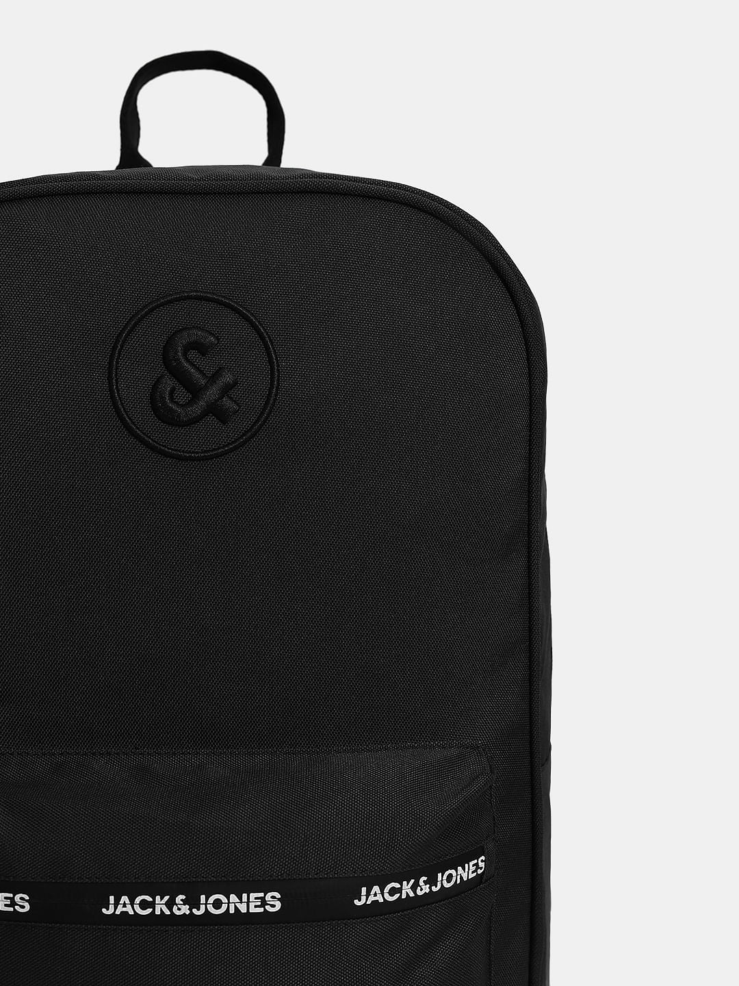 Black Logo Print Backpack