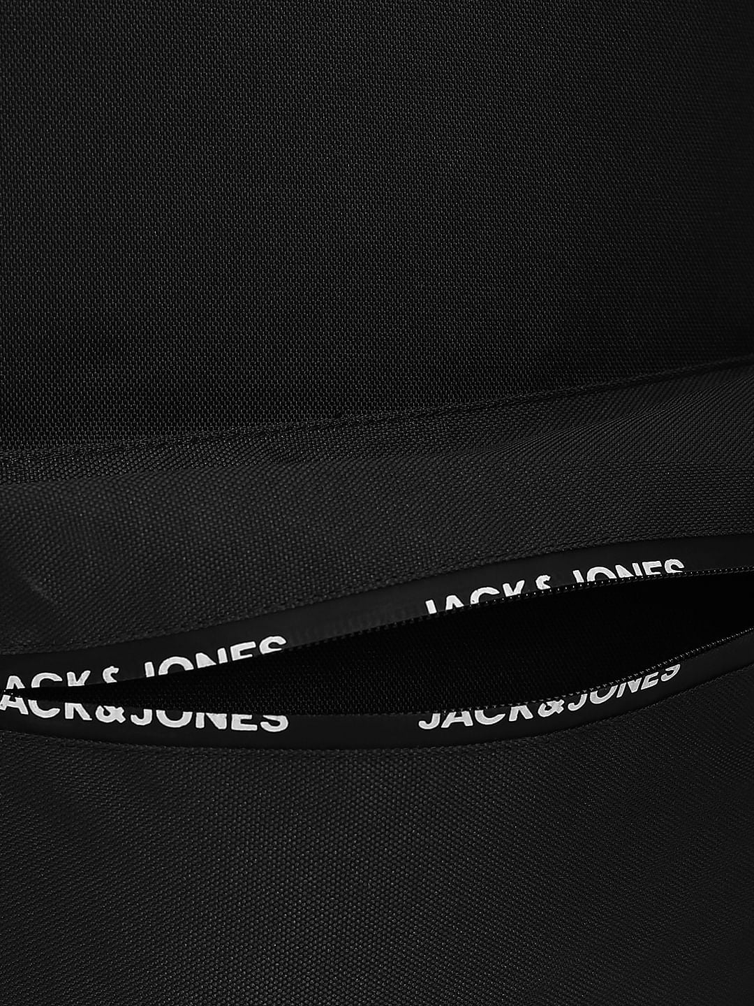 Black Logo Print Backpack
