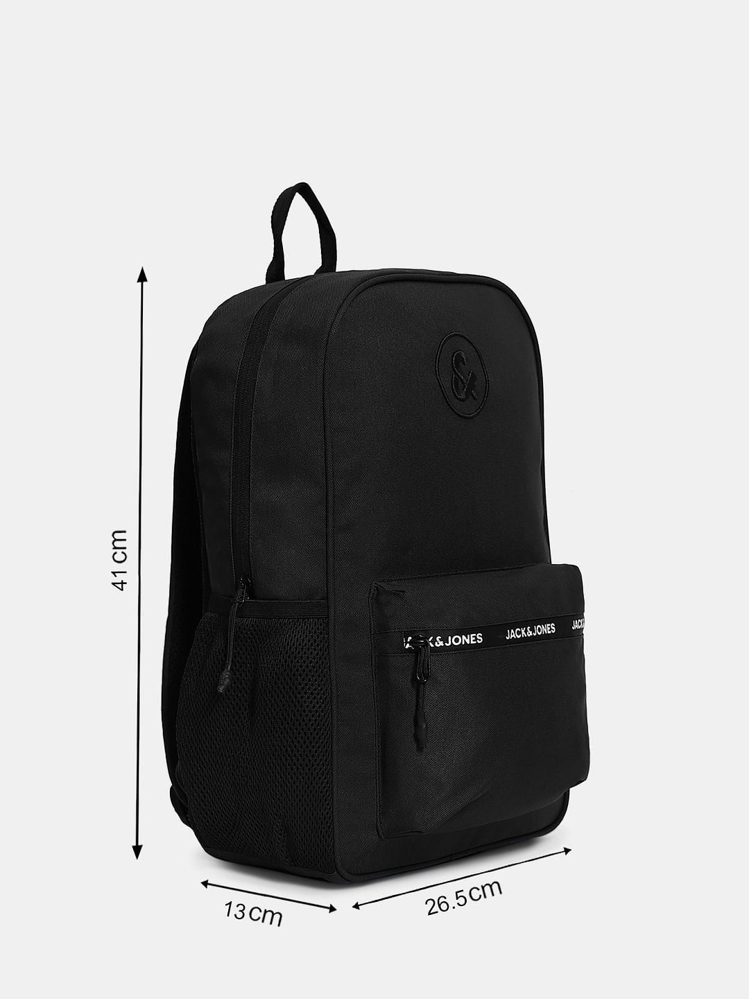Black Logo Print Backpack